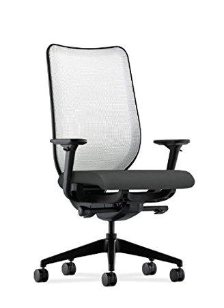 HON Nucleus Knit Mesh Back Task Chair with Synchro-Tilt, Seat Glide, Adjustable Arms and Fog Mesh Back, Iron Ore Fabric