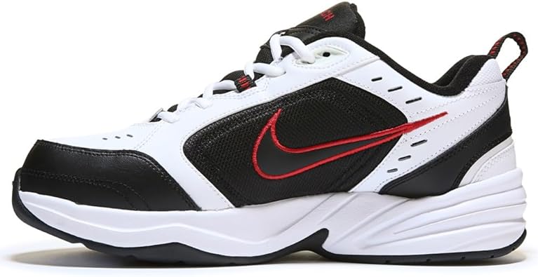 Nike Air Monarch IV Men's Walking Shoes, White/Black/Red, Size 10