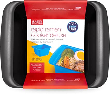 Rapid Ramen Cooker | Microwavable Cookware for Instant Ramen | BPA Free and Dishwasher Safe | Perfect for Dorm, Small Kitchen or Office | Black, Deluxe