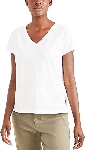 Dockers Women's Slim Fit Short Sleeve Favorite V-Neck Tee Shirt