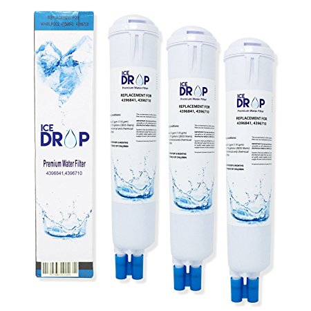 ICE DROP 4396841 Water Filter Compatible Replacement (3-pack)