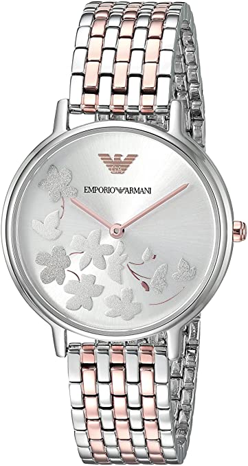 Emporio Armani Women's Fashion Quartz Watch with Stainless-Steel Strap, Rose Gold, 14 (Model: AR11113)