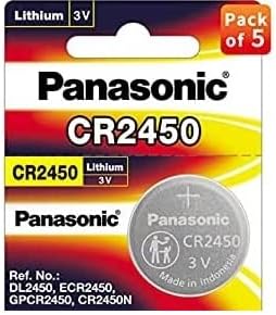 PANASONIC CR2450 x 5 Batteries 3V Genuine Compliant with Coin Battery Safety Standards 2020