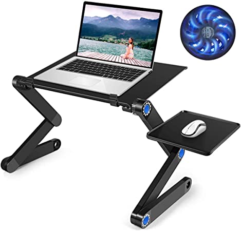 Laptop Table, Adjustable Great Laptop Bed Table, Portable Laptop Workstation Notebook Stand Reading Holder，Ergonomic Lap Desk TV Bed Tray Standing Desk