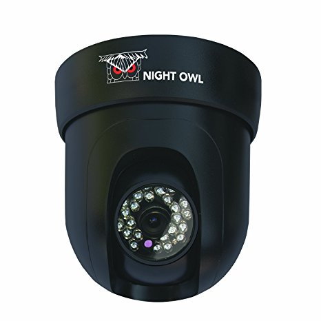 Night Owl Security CAM-PT624-B Indoor Pan/Tilt 600 TVL Camera with 100-Feet Easy Connect Cable for Night Owl DVR (Black)