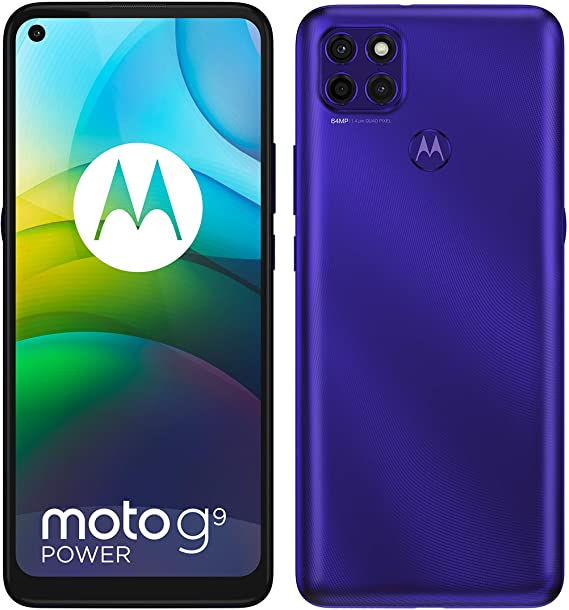 Motorola Moto G9 Power Dual-SIM 128GB ROM   4GB RAM (GSM Only | No CDMA) Factory Unlocked Android Smartphone (Electric Violet) - International Version