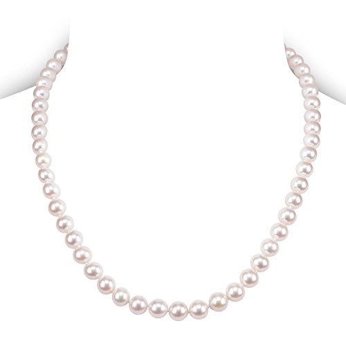 PAVOI Handpicked Freshwater Cultured Pearl Necklace Strand - High Luster White