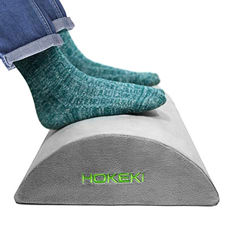 Foot Rest,HOKEKI Foot Cushion Under Desk with Non-Slip Bottom,Soft and Comfort High-Density Resilient Foam,Most Comfortable Cushion for Office Accessories,Travel and Home(Gray)