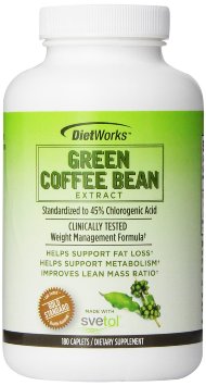 Dietworks Green Coffee Bean Extract Caplets, 180 Count