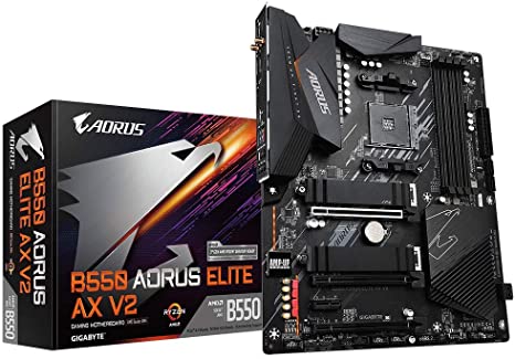 Gigabyte B550 AORUS ELITE AX V2 (AMD Ryzen 5000/B550/ATX/True 12 2 Phases Digital VRM/PCIe4.0/DDR4/USB3.2 Gen 1/Realtek ALC1200/Intel WiFi 6/2xM.2 Thermal Guard/2.5 GbE LAN/HDMI/DP/Gaming Motherboard)