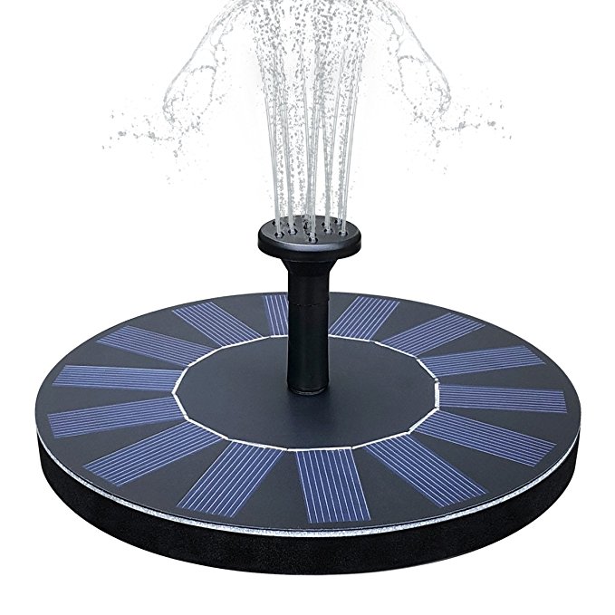 SOARAISE Solar Fountain Pump for Bird Bath 1.4W Free Standing Solar Powered Water Pump Panel Kit Outdoor for Pond, Garden and Patio
