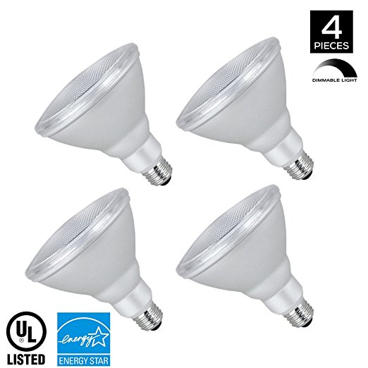 Xtricity PAR38 LED Dimmable Flood Light Bulb, 18W (100W - 120W Equivalent) 120V, 5000K Daylight, Waterproof, E26 Medium Base, Energy Star, UL Listed, RoHS Certified, Halogen Look (4 Pack)