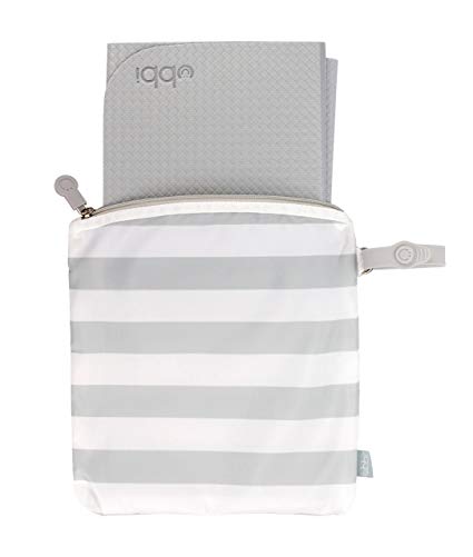 Ubbi On The Go Travel Diaper Gray and White Changing Mat Bag Baby Gift