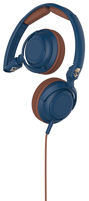 Skullcandy Lowrider On-Ear Audio Headphones with Microphone - Navy/Brown/Copper