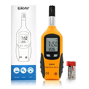 Eray Digital Temperature and Humidity Meter Gauge Monitor Thermometer Hygrometer Thermo-Hygrometer Indoor Outdoor, Battery Included