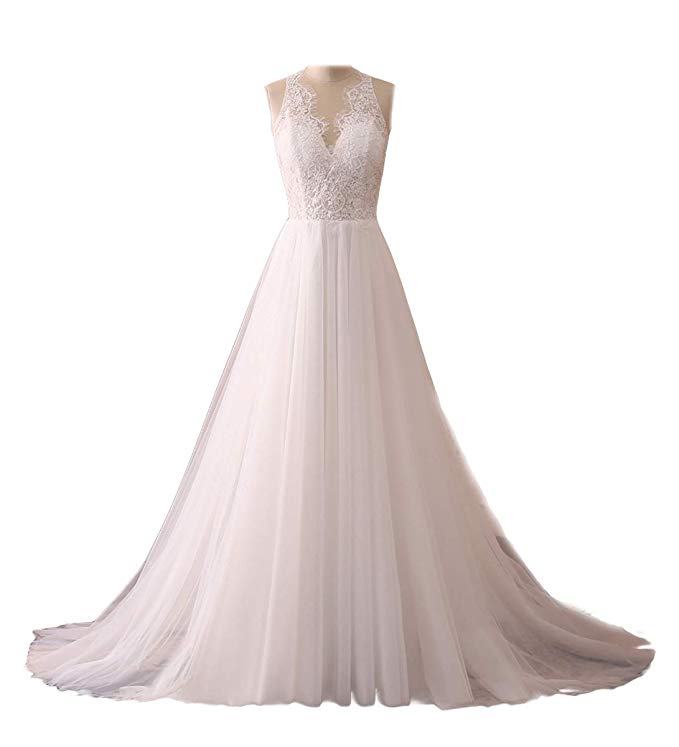 ASA Bridal Women's Vintage Cap Sleeve Lace Wedding Dress A Line Evening Gown