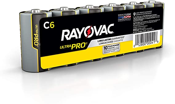 RAYOVAC C Ultra Pro Alkaline Batteries, 6-Pack, ALC-6J