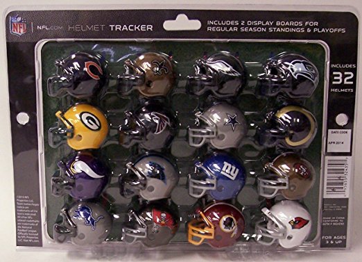 Riddell 32 Piece NFL Helmet Tracker Set - gumball size helmets - New Dolphins, Bucs, Jaguars and Browns Logo's