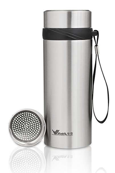 Stainless Steel Thermos Tea Infuser - For coffee, fruits infusion, Ice - Water Bottle with Strainer 19.5 oz (580ml)