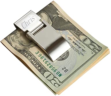 Personalized Hinged Money Clip with One Line Of Free Engraving