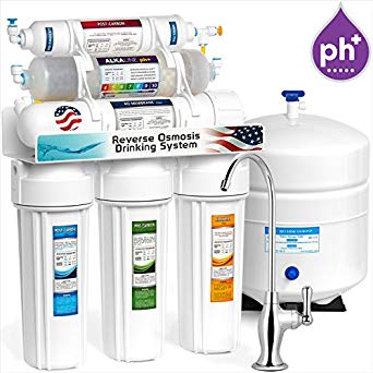 Express Water ROALK5D 10-Stage Alkaline Reverse Osmosis Home Drinking Water Filtration System with 5 Stage Alkaline Mineral pH  Antioxidant Remineralization Filter - 50 GPD