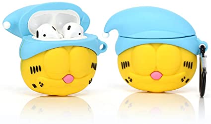 ZAHIUS Airpods Silicone Case Funny Cover Compatible for Apple Airpods 1&2 [Cartoon Pattern][Best Gift for Girl Boy] (Sleep Garfield)