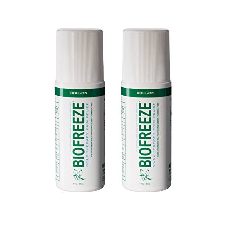 Biofreeze Pain Relief Gel for Arthritis, 3 oz. Roll-On Cold Topical Analgesic, Fast Acting Cooling Pain Reliever for Muscle, Joint, and Back Pain, Original Green Formula, Pack of 2, 4% Menthol