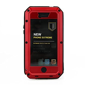 iPhone 5C Case,Gorilla Glass Luxury Aluminum Alloy Protective Metal Extreme Shockproof Military Bumper Heavy Duty Cover Shell Ca