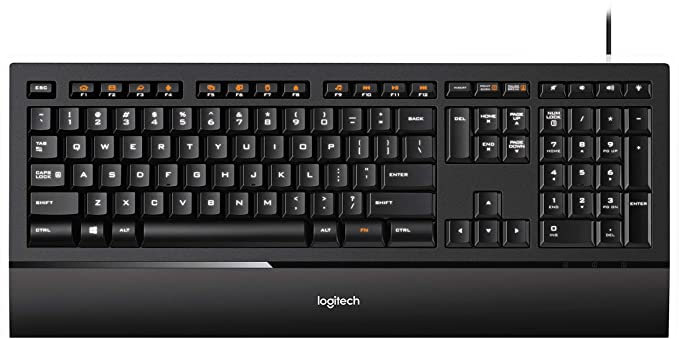 Logitech Illuminated Ultrathin Keyboard K740 with Laser-Etched Backlit Keyboard and Soft-Touch Palm Rest - Black