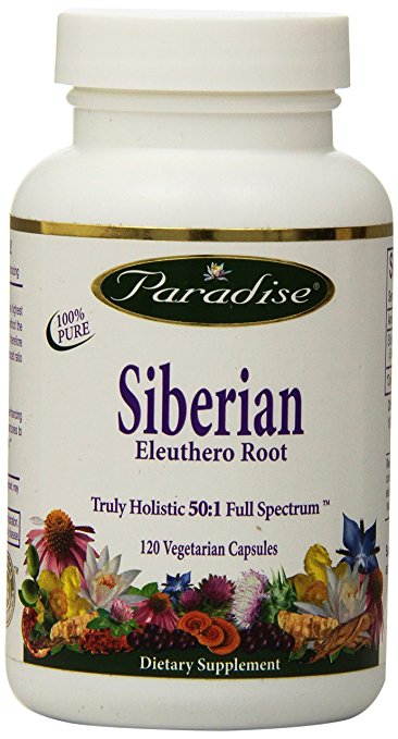 Paradise Herbs Eleuthero Siberian 50:1 Vegetarian Capsules, 120 Count