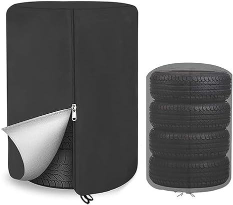Tire Cover, Large Tire Storage Bag Holding 4 Tires Up, Diameter 33", Tire Storage Bags Waterproof for Spare Tire Universal Fit for Jeep, Trailer, RV, Truck
