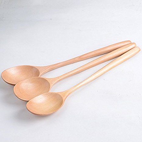 Garcoo Premium Wooden Cooking Mixing Spoon, Samak Wood, Set of 3, 23.5cm/ 9.5"