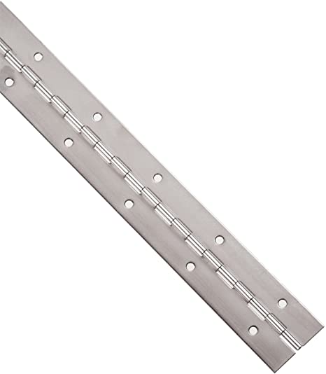 Small Parts 3-0635-0727 Stainless Steel 304 Continuous Hinge with Holes, Polished Finish, 0.06" Leaf Thickness, 1-1/2" Open Width, 1/8" Pin Diameter, 1/2" Knuckle Length, 3' Long (Pack of 1)