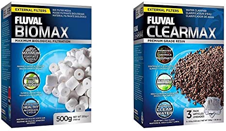 Fluval Biomax Bio Rings - 500 grams/17.63 Ounces Clearmax Phosphate Remover Filters, 3.5 Ounces - 3-Pack