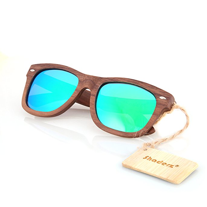 Walnut Wood Wooden Polarized Sunglasses Natural Floating Light Frames W/ Pouch