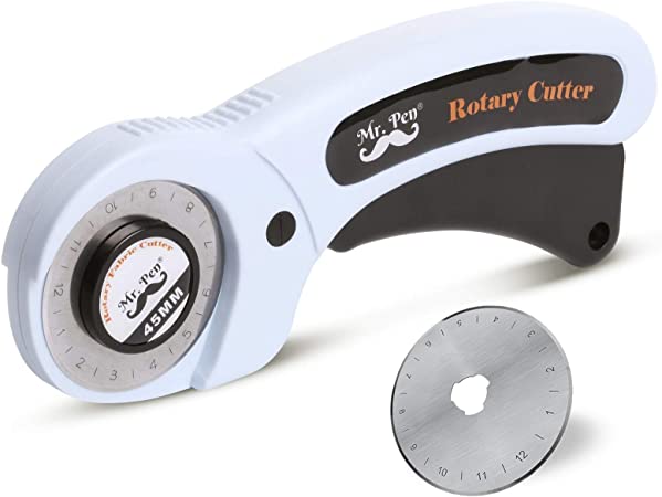 Mr. Pen- Fabric Cutter, Rotary Cutter, 45mm, 1 Extra Blade, Rotary Cutter for Fabric, Leather Cutting Tool, Fabric Rotary Cutter, Rotary Fabric Cutter, Sewing Rotary Cutter, Fabric Cutter Wheel