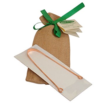 HealthAndYoga(TM) Copper Tongue Cleaner - Exquisitely Gift Wrapped