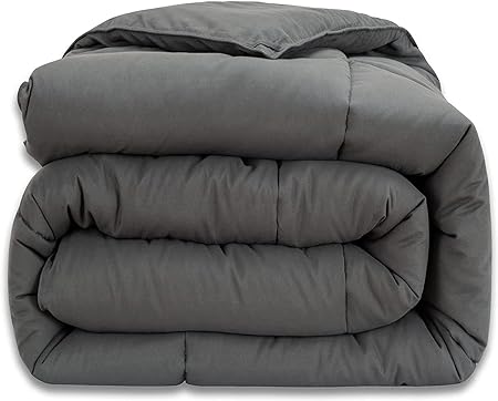 Cozynight Soft Twin XL Comforter Duvet Insert-Down Alternative Comforter with Corner Tabs-Fluffy & Breathable & Machine Washable Diamond Stitching Dark Gray Comforter (68"x92"