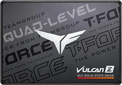 TEAMGROUP T-Force Vulcan Z 1TB SLC Cache 3D NAND QLC 2.5 Inch SATA III Internal Solid State Drive SSD (R/W Speed up to 550/500 MB/s) T253TY001T0C101