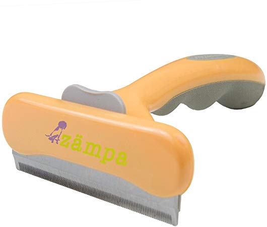 Zampa Shedding Tool for Pets - Grooming Brush for Dogs & Cat's - Easily Reduces Shedding by 90% - Best Shedding Blade for Short Or Long Hair - Ejects Hair Easily (Large)