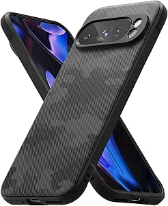 Ringke Onyx [Feels Good in The Hand] Compatible with Google Pixel 9 Pro Case, Anti-Fingerprint Technology Prevents Oily Smudges Non-Slip Enhanced Grip Precise Cutouts for Camera - Camo Black