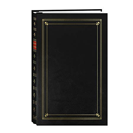 Pioneer Photo 200-Pocket Post Bound Black Leatherette Photo Album with Gold Accents for 4 by 6-Inch Prints