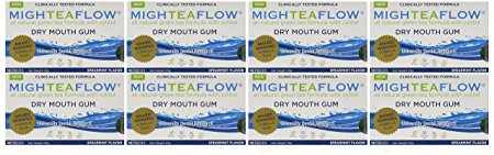MighTeaFlow Spearmint Dry Mouth Chewing Gum (Case of 8 Packs)
