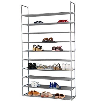 Yaheetech Shoe Rack Organizer 10 Tier Space Standing Closet Shelf Racks