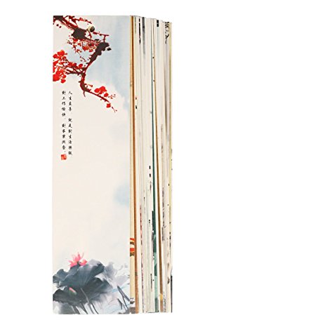 Twone CHINESE BRUSH PAINTINGS Bookmark Set With 30 Bookmarks Featuring Colorful Chinese Scenes