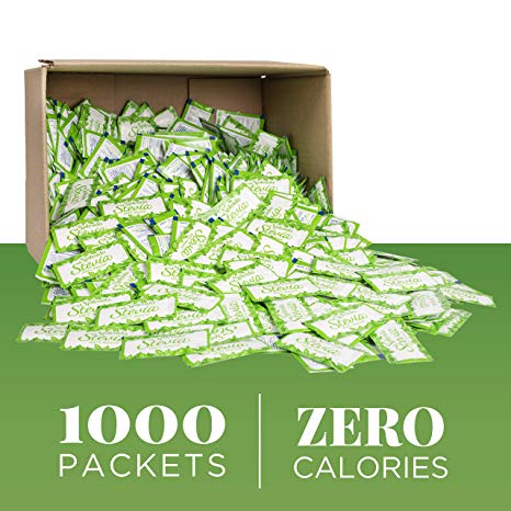 Splenda Naturals Stevia Sweetener: No Calorie, Natural Sugar Substitute w/ No Bitter Aftertaste. Bulk Single-Serve Packets (1000 Count)
