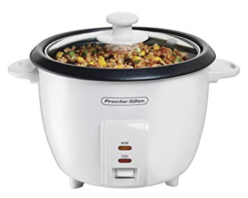 Proctor Silex 5-Cups uncooked resulting in 10-Cups Cooked Rice Cooker, White (37533NR)