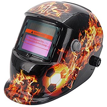 Z ZTDM Welding Helmet Pro Solar Auto Darkening Flame Soccer Skull,Adjustable Shade Range 4/9-13 Weld/Grinding Welder Protective Gear Arc Mig Tig,CE EN379 ANSI Z87.1