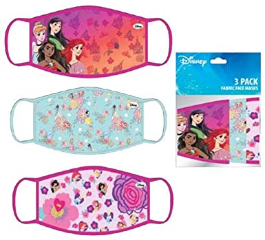 Disney Princess Kids Cloth Reusable Face Masks (3 Pack)