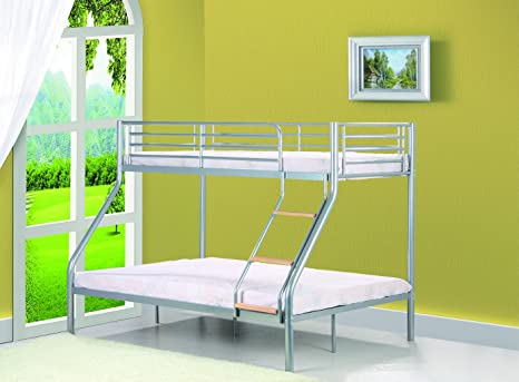 Comfy Living Single 3ft / Double 4ft6 Triple Metal Bunk Bed - Triple Sleeper